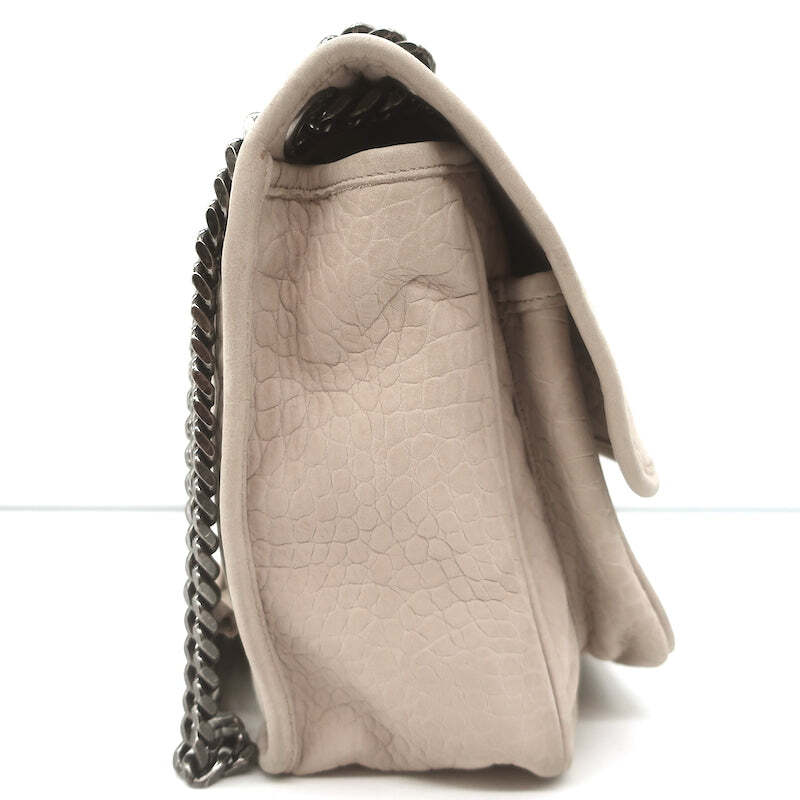 Borsa a tracolla Saint Laurent Niki media in rilievo coccodrillo nabuk talpa