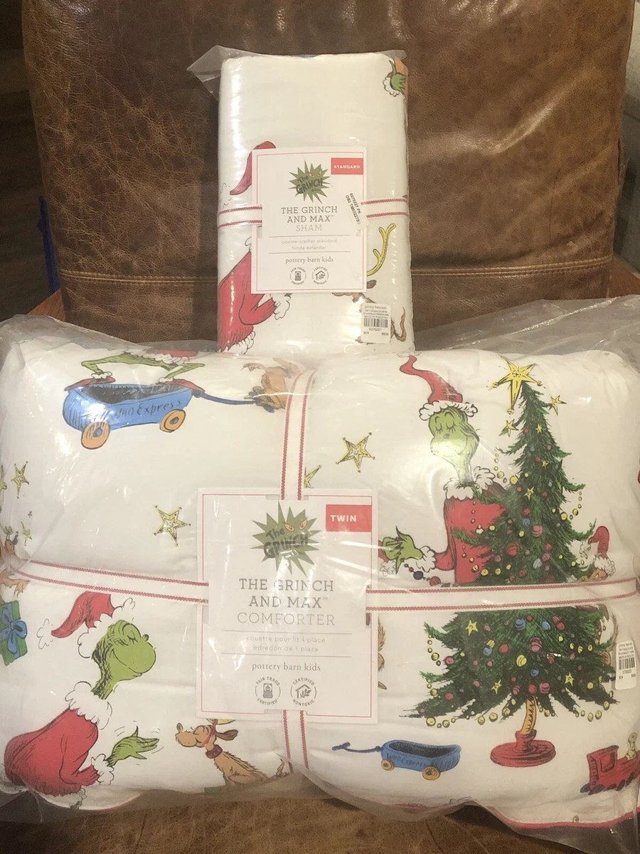 NEW Pottery Barn Kids Dr. Seuss The Grinch Max Twin Comforter Standard Sham
