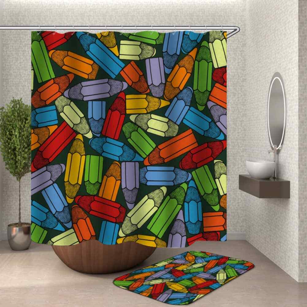 Pencils Put Together 3D Shower Curtain Polyester Bathroom Decor  Waterproof-image