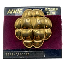 1980s Anne Klein Scarf Clip Gold Plated 3229-7220/32 New Old Stock (NOS) VTG