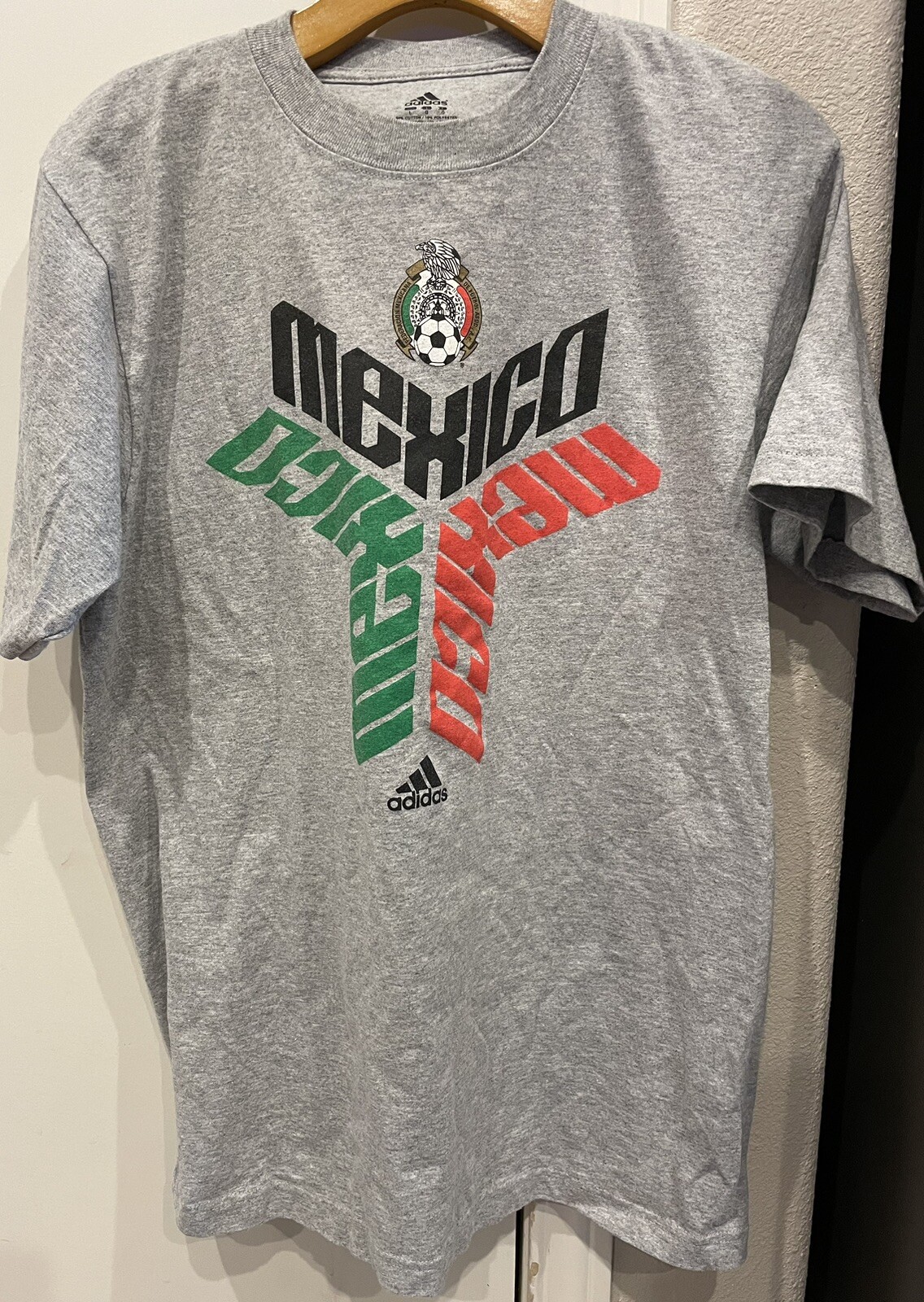 Adidas El Tri Mexico Mexican National Team Soccer T-Shirt Gray Men’s Large