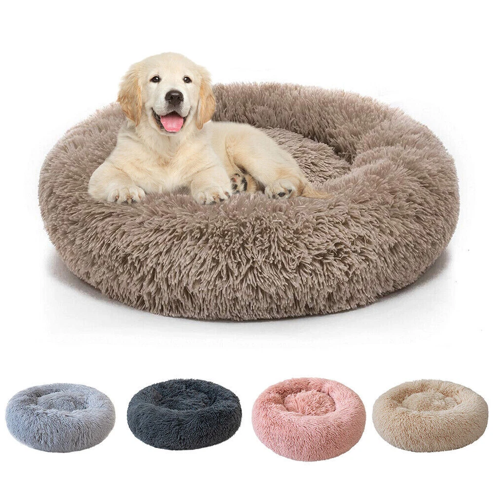 40" inch Fluffy Plush Donut Cuddler Bed Pet Dog Cat Calming Cushion Kennel Nest - Image 2 of 4