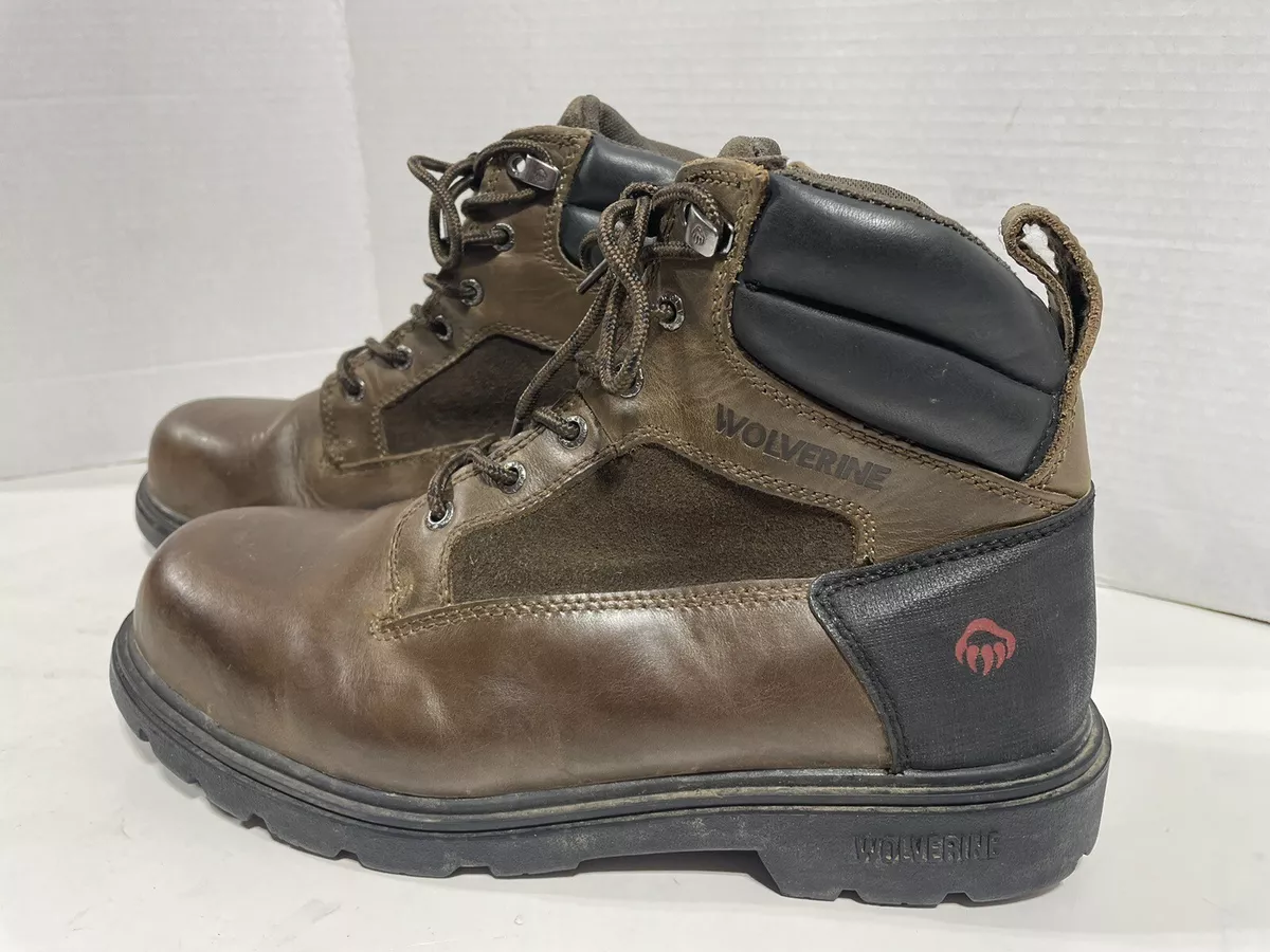 Wolverine Bulldozer Steel Toe W080035 6 Leather Work Boots Mens Size 10 M