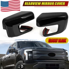 For 2021-2024 Ford F150 F-150 Gloss Black Rearview Side Mirror Cover Replacement
