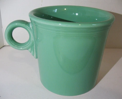 Vintage Light Mint Green Homer Laughlin Fiesta Coffee Mug 10oz O or Ring Handle