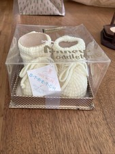 New Old Stock Penney s Toddletime Yellow Baby Booties Nylon Stretch