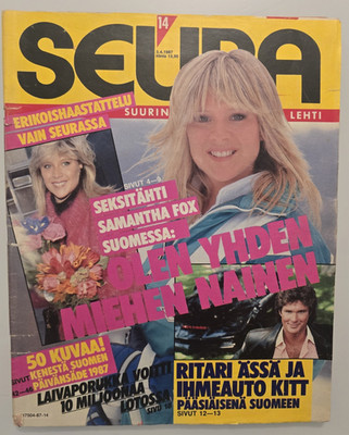 Samantha  Fox - Very rare newspaper from Finland 1987 (Full magazine )