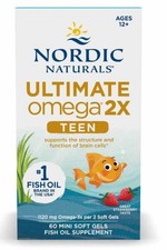 Nordic Naturals Ultimate Omega 2X Fischöl TEEN 60 Mini-Weichkapseln mit Erdbeerg