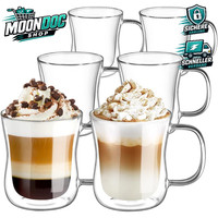 Latte Macchiato GläSer 6X350Ml Doppelwandig Borosilikatglas Mit Henkel Kaffee