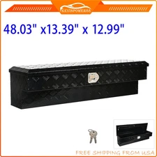 48" inch Aluminum UTV Side Mount Truck Bed Tool Box w/ Lock for Trailer Pickup