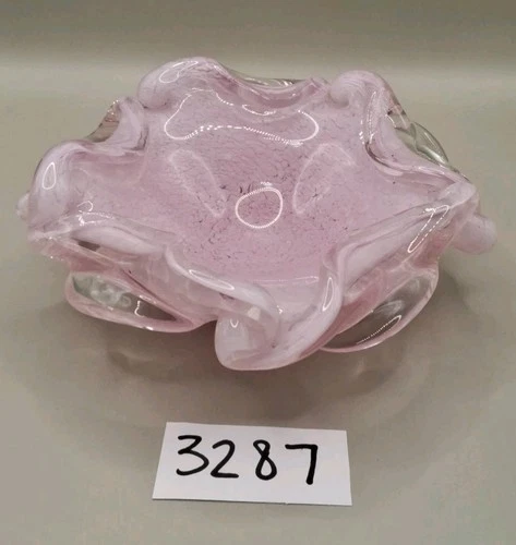 Pink Murano Glass Bowl Vintage