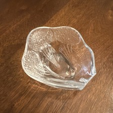Repose pipe en cristal ou cendrier à cigare individuel - Signé Lalique France - Floral