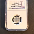 1898 Barber Dime 10C Silver (0.900) Philadelphia NGC AU Details Cleaned