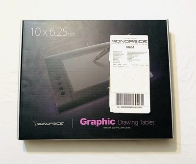 Monoprice 10X6.25in Graphic Drawing Tablet CIB With Pen,software new open box 