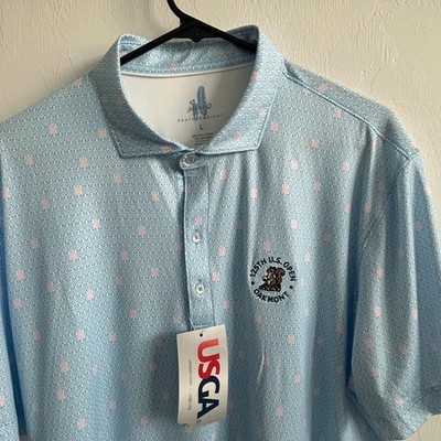 Johnnie-O Bear Print Performance Polo 2025 U.S. Open Oakmont Polo Large