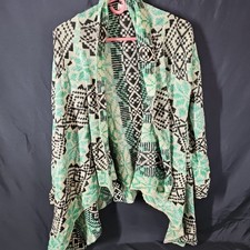 Vtg Aztec Southwestern Cardigan Chunky Open Grunge Retro Oversized Flowy