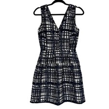 Madewell Blue Plaid Sleeveless Fit & Flare Mini Dress Womens 2 Preppy Academia