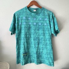 Vintage 90s Ocean Pacific OP All Over Print Tee AOP Graphic T-Shirt Surf Medium