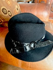 Vintage Ladies Hat Black Felt Marks & Spensers  Fancy Dress original