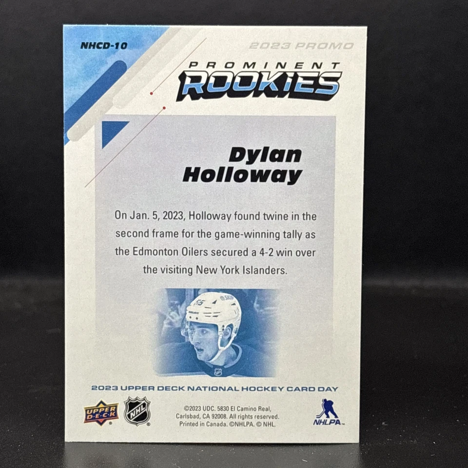 2023 Upper Deck National Hockey Card Day Dylan Holloway #NHCD-10 Edmonton Oilers - Image 2 of 2