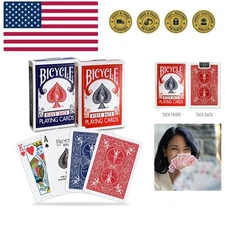 Rider Back Playing Cards, Standard Poker Size Deck of Cards, Red & Blue 2 Pac...