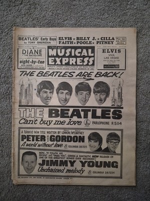NME New Musical Express The Beatles Can't Buy Me Love Cover 20th March 1964