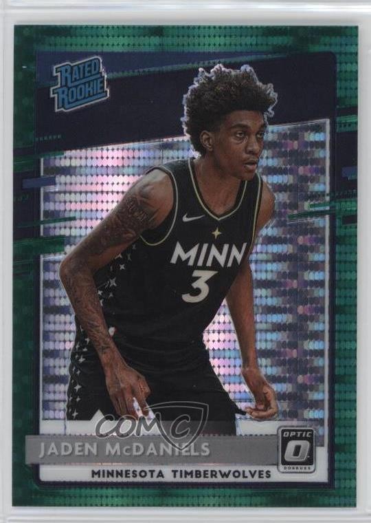 2020 Donruss Optic Fanatics Box Set Green Pulsar Prizm Jaden McDaniels #178 0rz7