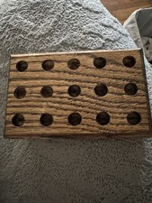 15-Hole Hard Wood Custom Stand For Marbles/Orbs Rustic Wood Marbles Not Included