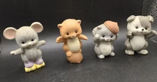 1992 Avon Porcelain Mini Critters Animal Figurines - lot of 4
