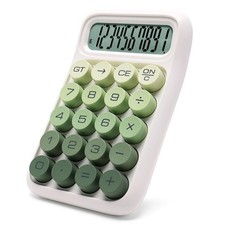 Desk Calculator 12 Digit, Pink Desktop Dual Power with Large LCD Display