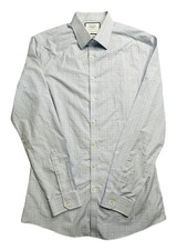 Charles Tyrwhitt Shirt Mens 16 36 Large Blue Plaid Super Slim Fit Dress Non Iron