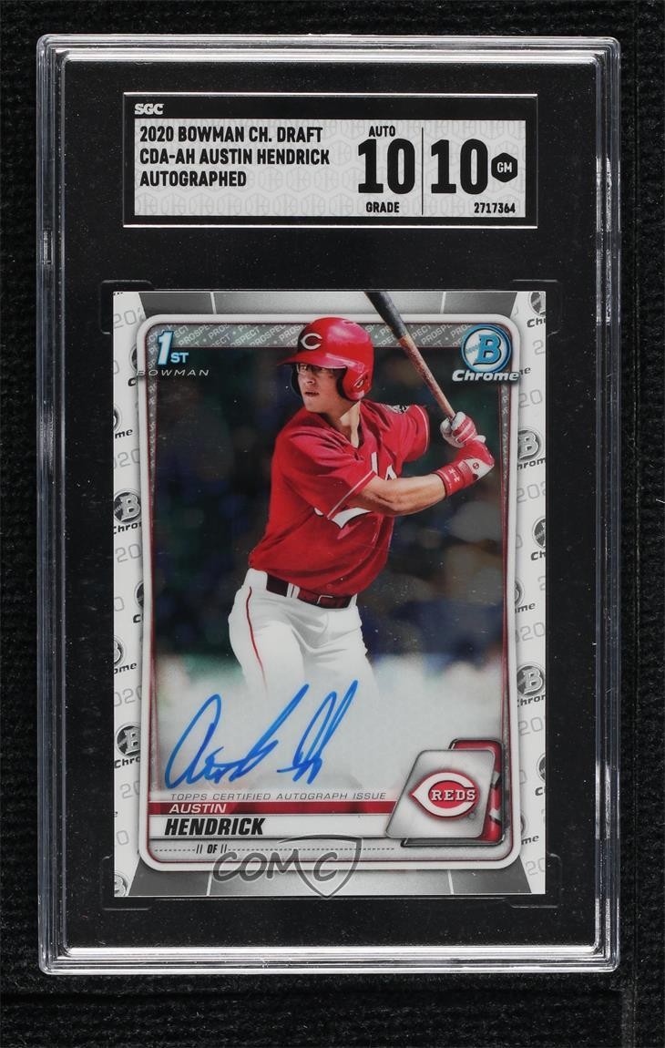 2020 Bowman Draft Chrome Picks Austin Hendrick #CDA-AH SGC 10 GEM Auto 1d0h
