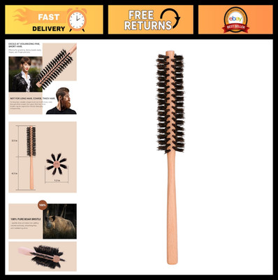 Small Round Brush - Boar Bristle for Short Hair, Fine & Thinning Hair, Beard Sty
