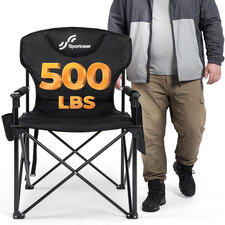 Oversized Heavy Duty Camping Chair 500 LBS Capacity, Folding Portable Chair with