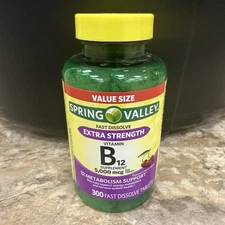 Spring Valley Extra Strength Vitamin B12 Fast Dissolve  Cherry 5000 Mcg 300 Ct