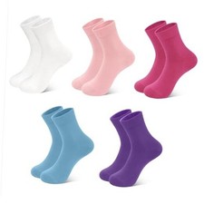 Unisex Kids Cotton Crew Socks Thin School Boys Girls 7-11 Years Multicolor1