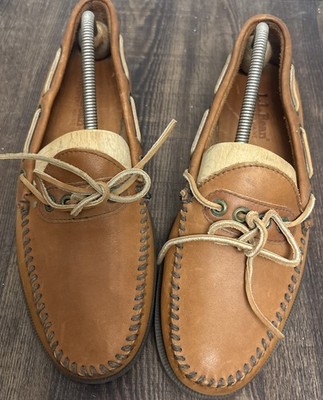 Vintage LL BEAN Handsewn Camp Mocs Brown Leather Boat Shoes