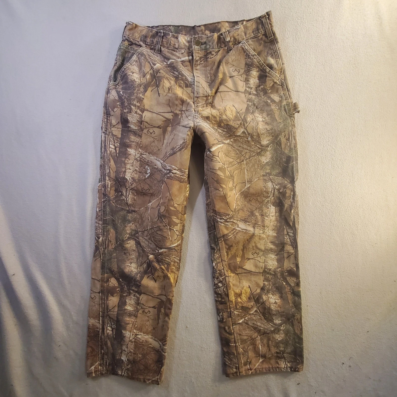 Carhartt Pants Mens 32x28 Camo Carpenter Realtree Relax Fit B235 977 Vintage USA