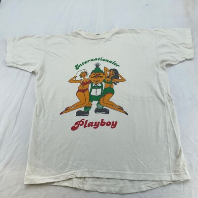 Vtg 90s INTERNATIONAL-ER PLAYBOY LEDERHOSEN T-Shirt M/L German