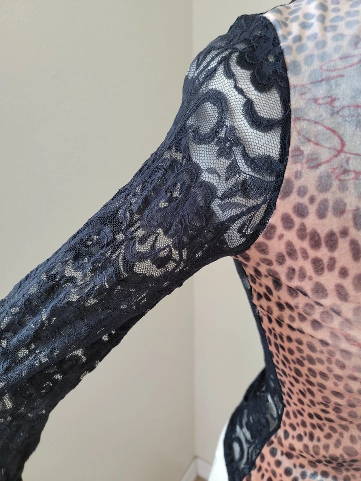 Blusa con flecos de encaje mariposa Y2k Love Amour para mujer talla 2 pequeña hada caprichosa Foto 4 de 4