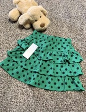 Girls Gymboree Dalmatian green with black polka dots ruffles skirt NWT size 4