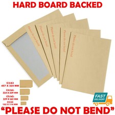 PLEASE DO NOT BEND HARD CARD BOARD BACKED ENVELOPES BROWN MANILLA C6 C5 A5 A4 A3