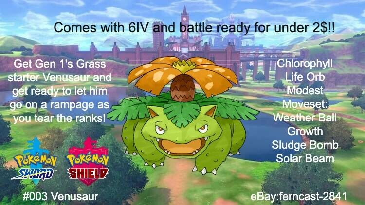 ✨ ULTRA SHINY VENUSAUR ✨, 6IV BATTLE-READY