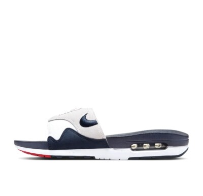25cm ナイキ エアマックス1 スライド DH0295-103 NIKE AIR MAX 1 SLIDES SLIDE OBSIDIAN BLUE WHITE RED TECH