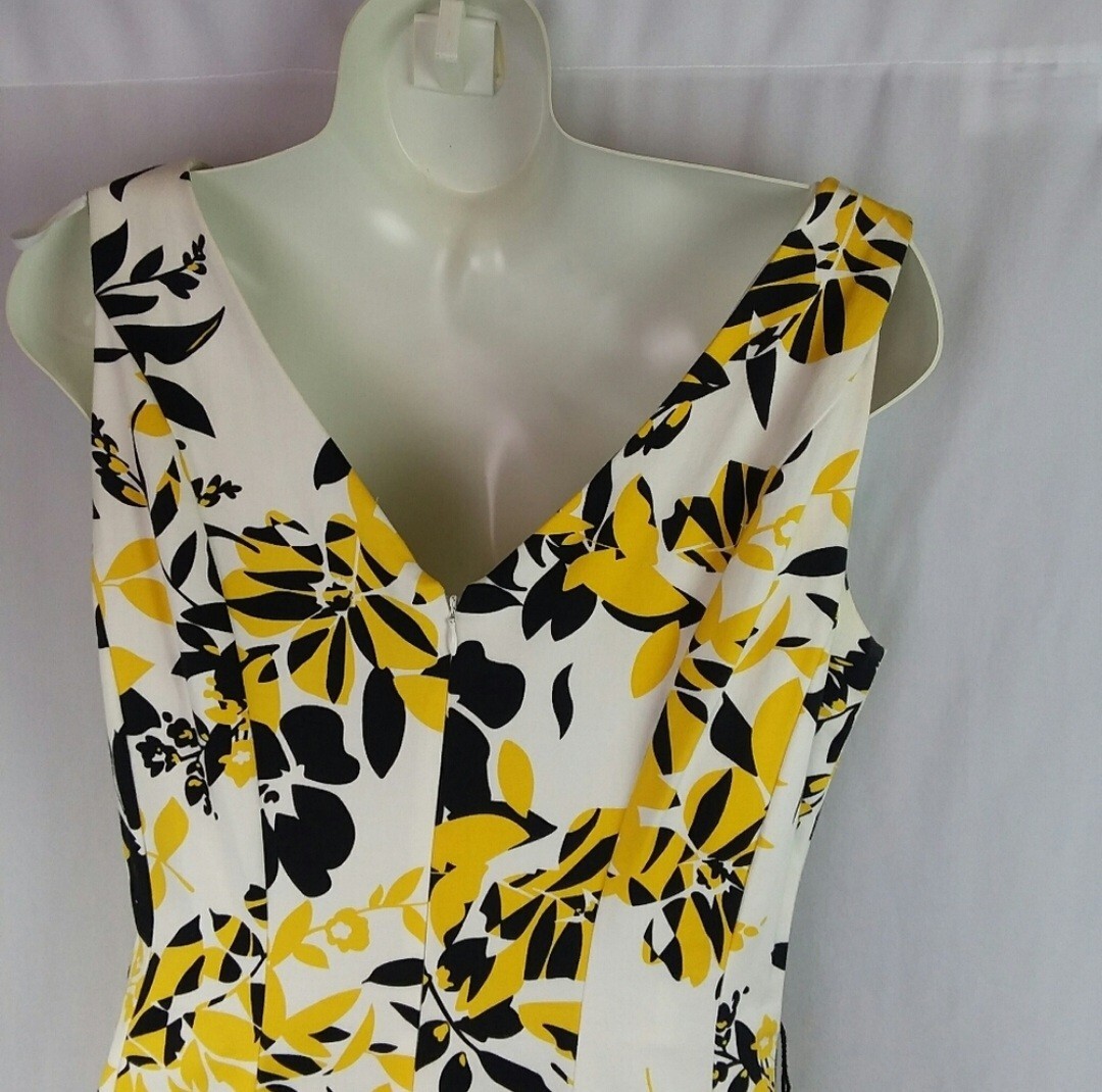 K Floral Yellow, White, Black Dress | eBay
