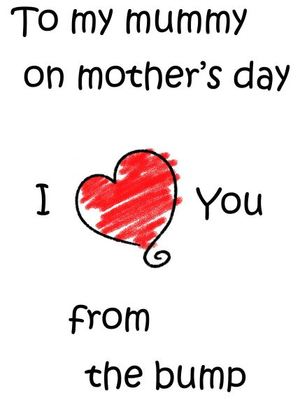 Bump Mothers Day Greeting Card Mum Mummy to be love from the bump ...