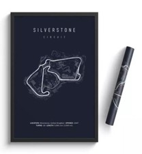 F1 Track Circuit Poster Wall Art - F1 & Iconic Tracks | Silverstone