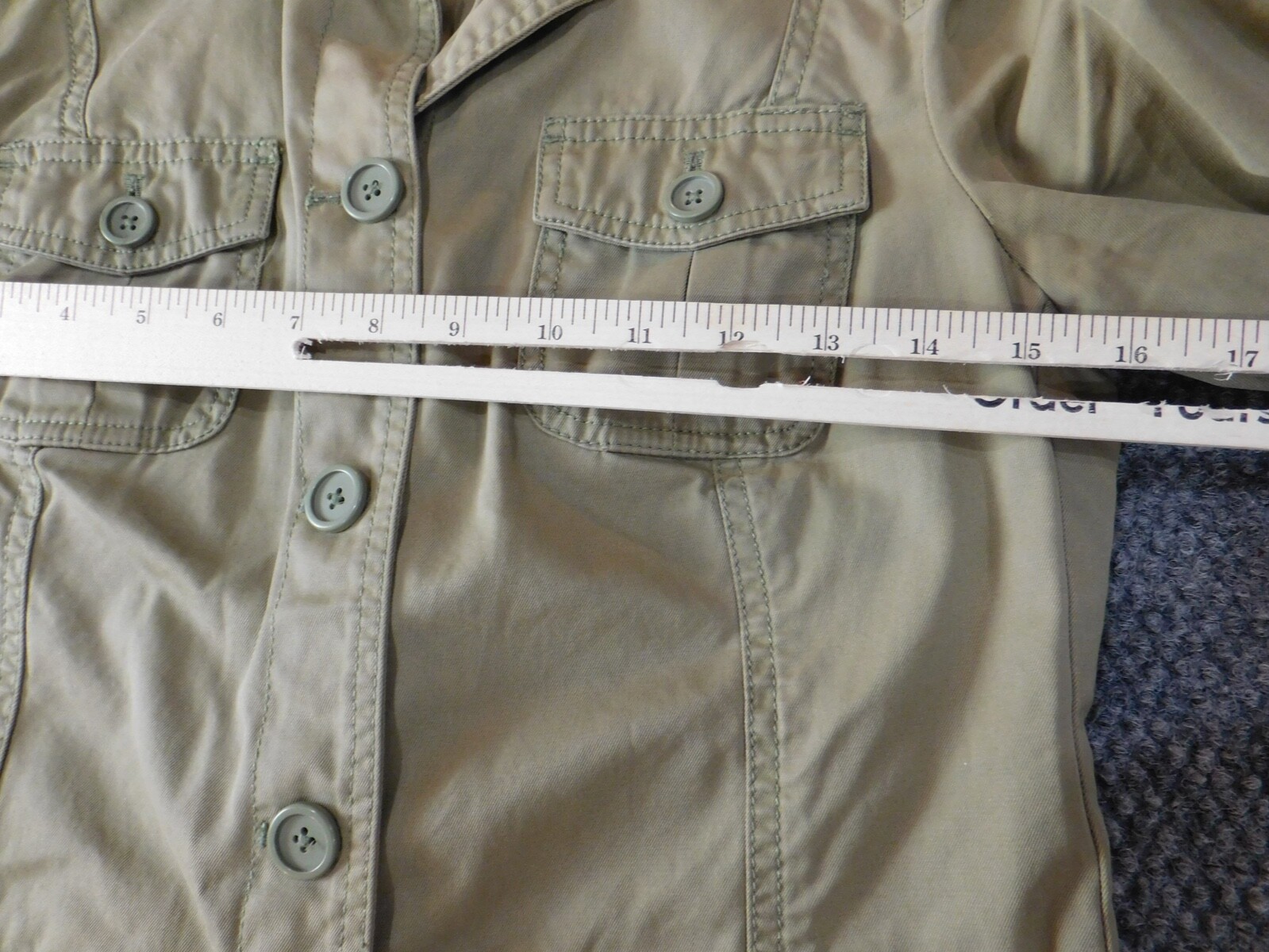 Gap Jacket XS Extra Small Green Button womens Kha… - image 7