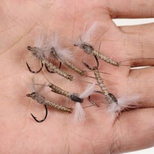 6PCS CDC Feather Wing Mayfly Dry Fly Rocky River Trout Fishing Flies Bait Lure