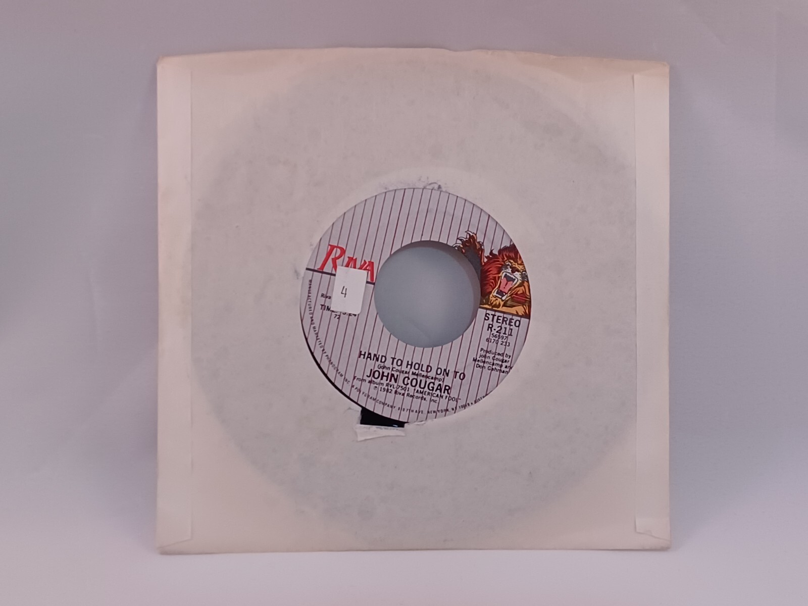 John Cougar Hand To Hold On To/Small Paradise 45 RPM Vinyl Record Tested VG